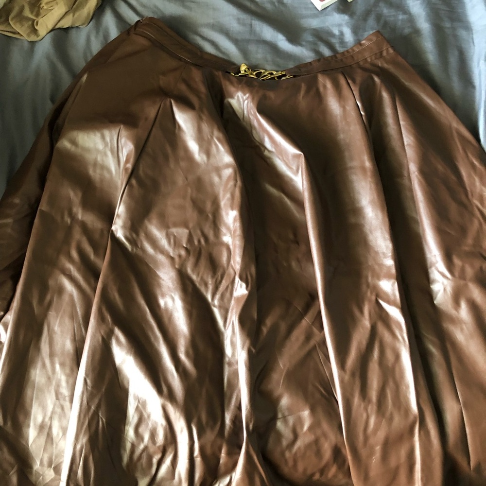 Brown Women's leather skirt